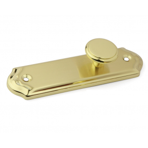 RVS deurknop op schild 125x34mm Messing