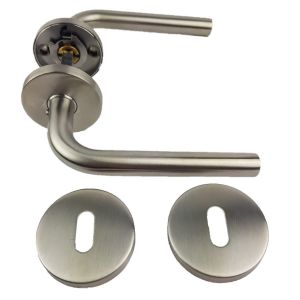 RVS deurkruk LEON 16mm diameter - rond met simpel sleutelgat